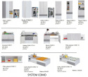 PÓŁKA WISZĄCA MEBLE MŁODZIEŻOWE COMO System CM10 Meblar - Biały Lux / Dąb Wilton biały / Szary PŁYTA LAMINOWANA OBRZEŻA ABS