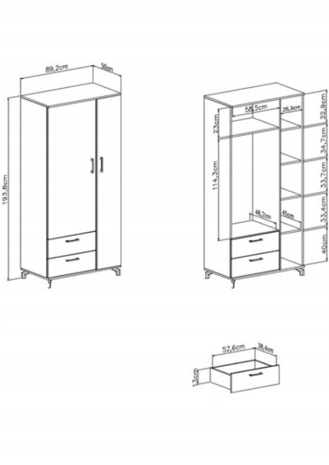 SZAFA Z SZUFLADAMI MADISON System MD1 Meblar -biały / dąb biszkoptowy PŁYTA LAMINOWANA OBRZEŻA WZMOCNIONE ABS DO SYPIALNI POKOJU SZAFA Z SZUFLADAMI MADISON System MD1 Meblar -biały / dąb biszkoptowy PŁYTA LAMINOWANA OBRZEŻA WZMOCNIONE ABS DO SYPIALNI POKOJU