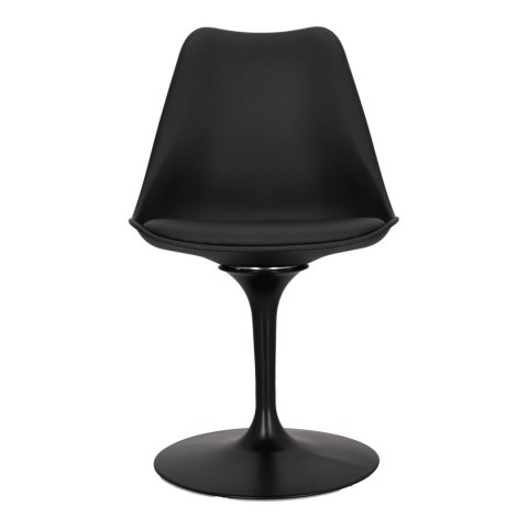 KRZESŁO TULIP BASIC Simplet czarne/czarna poduszka PODSTAWA I SIEDZISKO TWORZYWO JEDNA NOGA DO SALONU JADALNI KUCHNI KRZESŁO TULIP BASIC Simplet czarne/czarna poduszka PODSTAWA I SIEDZISKO TWORZYWO JEDNA NOGA DO SALONU JADALNI KUCHNI