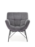Halmar BELTON fotel wypoczynkowy popielaty materiał: tkanina velvet / stal malowana Halmar BELTON fotel wypoczynkowy popielaty materiał: tkanina velvet / stal malowana