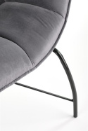 Halmar BELTON fotel wypoczynkowy popielaty materiał: tkanina velvet / stal malowana Halmar BELTON fotel wypoczynkowy popielaty materiał: tkanina velvet / stal malowana