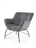 Halmar BELTON fotel wypoczynkowy popielaty materiał: tkanina velvet / stal malowana Halmar BELTON fotel wypoczynkowy popielaty materiał: tkanina velvet / stal malowana