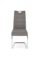 Halmar K349 krzesło na płozach popiel tkanina+ stal chrom