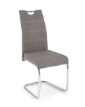 Halmar K349 krzesło na płozach popiel tkanina+ stal chrom