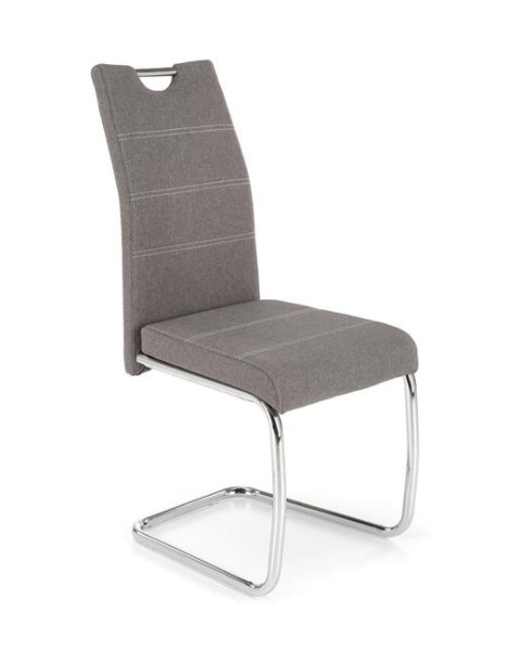 Halmar K349 krzesło na płozach popiel tkanina+ stal chrom Halmar K349 krzesło na płozach popiel tkanina+ stal chrom