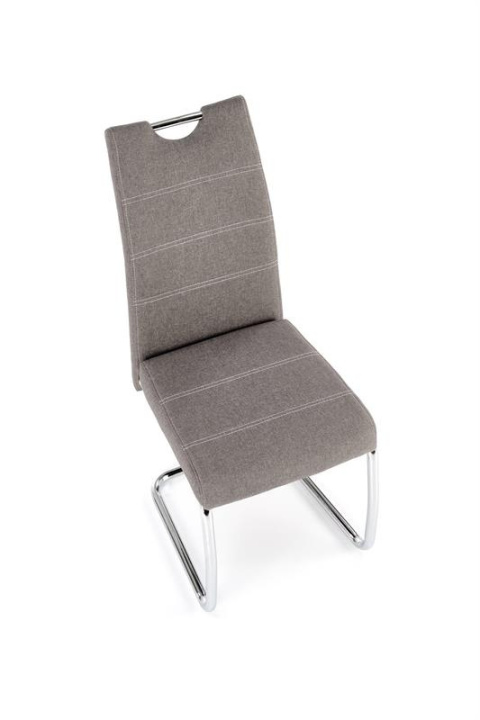 Halmar K349 krzesło na płozach popiel tkanina+ stal chrom Halmar K349 krzesło na płozach popiel tkanina+ stal chrom