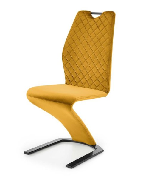 Halmar K442 krzesło pikowane musztardowy materiał: tkanina velvet / stal Halmar K442 krzesło pikowane musztardowy materiał: tkanina velvet / stal