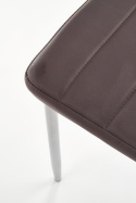 Halmar K70 krzesło ciemny brązowy ekoskóra nogi stal szary