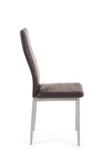 Halmar K70 krzesło ciemny brązowy ekoskóra nogi stal szary