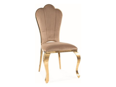 KRZESŁO QUEEN VELVET ZŁOTY STELAŻ/BEŻOWY BLUVEL 28 KRZESŁO QUEEN VELVET ZŁOTY STELAŻ/BEŻOWY BLUVEL 28