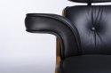 King Home Fotel LOUNGE czarny / róża z podnóżkiem King Home Fotel LOUNGE czarny / róża z podnóżkiem