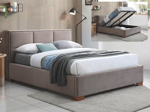 ŁÓŻKO MAISON VELVET 160x200 KOLOR BEŻOWY/DĽB TAPICERKA BLUVEL 40 ŁÓŻKO MAISON VELVET 160x200 KOLOR BEŻOWY/DĽB TAPICERKA BLUVEL 40