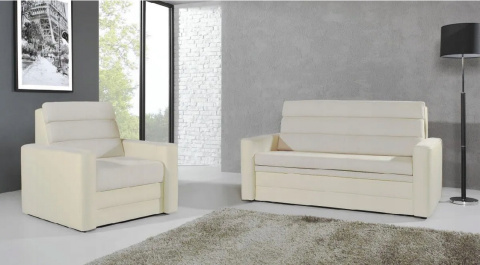 KANAPA Z FUNKCJĄ SPANIA SOFA ROZKŁADANA COCO Meblar - TAPICERKA TKANINA KREMOWA Z POJEMNIKIEM NA POŚCIEL DO SALONU DO POKOJU KANAPA Z FUNKCJĄ SPANIA SOFA ROZKŁADANA COCO Meblar - TAPICERKA TKANINA KREMOWA Z POJEMNIKIEM NA POŚCIEL DO SALONU DO POKOJU