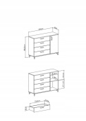KOMODA MŁODZIEŻOWA Z SZUFLADAMI DRZWI MADISON System MD10 Meblar - czarny / dąb biszkoptowy PŁYTA LAMINOWANA OBRZEŻA ABS KOMODA MŁODZIEŻOWA Z SZUFLADAMI DRZWI MADISON System MD10 Meblar - czarny / dąb biszkoptowy PŁYTA LAMINOWANA OBRZEŻA ABS