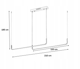 Moosee MOOSEE lampa wisząca SHAPE DUO 120 czarna aluminium minimalistyczna i nowoczesna