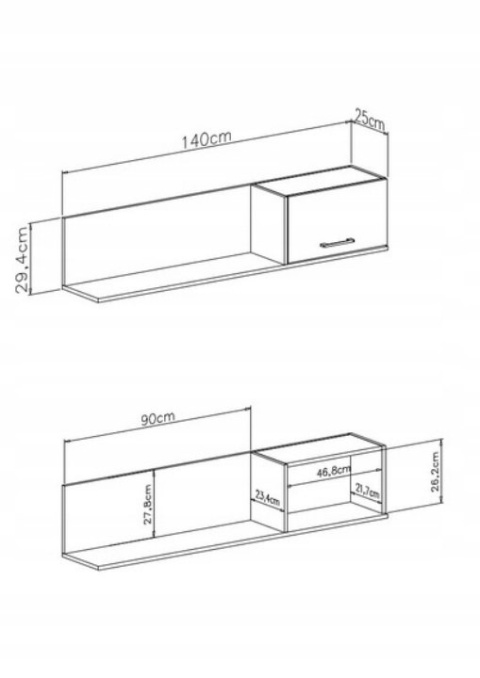 PÓŁKA WISZĄCA Z SZAFKĄ MŁODZIEŻOWA MADISON System MD13 Meblar - czarny / dąb biszkoptowy PŁYTA LAMINOWANA OBRZEŻA ABS PÓŁKA WISZĄCA Z SZAFKĄ MŁODZIEŻOWA MADISON System MD13 Meblar - czarny / dąb biszkoptowy PŁYTA LAMINOWANA OBRZEŻA ABS