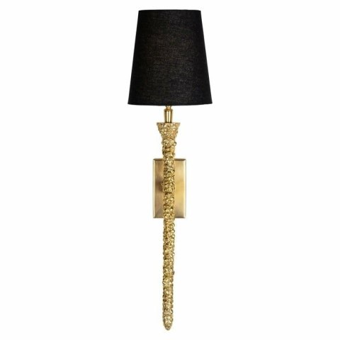 LAMPA ŚCIENNA KINKIET FLYNT E27 aluminium tworzywo kolor MOSIĄDZ ABAŻUR CZARNY TKANINA Richmond Interiors RICHMOND LAMPA ŚCIENNA KINKIET FLYNT E27 aluminium tworzywo kolor MOSIĄDZ ABAŻUR CZARNY TKANINA Richmond Interiors RICHMOND