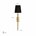 LAMPA ŚCIENNA KINKIET FLYNT E27 aluminium tworzywo kolor MOSIĄDZ ABAŻUR CZARNY TKANINA Richmond Interiors RICHMOND LAMPA ŚCIENNA KINKIET FLYNT E27 aluminium tworzywo kolor MOSIĄDZ ABAŻUR CZARNY TKANINA Richmond Interiors RICHMOND