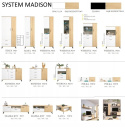 SZAFA Z SZUFLADAMI MADISON System MD1 Meblar -biały / dąb biszkoptowy PŁYTA LAMINOWANA OBRZEŻA WZMOCNIONE ABS DO SYPIALNI POKOJU SZAFA Z SZUFLADAMI MADISON System MD1 Meblar -biały / dąb biszkoptowy PŁYTA LAMINOWANA OBRZEŻA WZMOCNIONE ABS DO SYPIALNI POKOJU