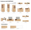 SZAFKA RTV STOJĄCA KOMODA NISKA SANTIAGO System SN05 Meblar - Dąb Biszkoptowy /Biały Lux CZARNE UCHWYTY LAMINAT DO SALONU POKOJU SZAFKA RTV STOJĄCA KOMODA NISKA SANTIAGO System SN05 Meblar - Dąb Biszkoptowy /Biały Lux CZARNE UCHWYTY LAMINAT DO SALONU POKOJU