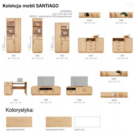 WITRYNA PRZESZKLONA REGAŁ Z DRZWIAMI CZARNE UCHWYTY SANTIAGO System SN03 Meblar - Dąb Biszkoptowy / Biały Lux PŁYTA LAMINOWANA WITRYNA PRZESZKLONA REGAŁ Z DRZWIAMI CZARNE UCHWYTY SANTIAGO System SN03 Meblar - Dąb Biszkoptowy / Biały Lux PŁYTA LAMINOWANA