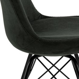 ACTONA Krzesło Eris sztruks ciemnozielone