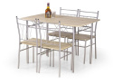 HALMAR FAUST zestaw stół + 4 krzesła MDF laminowany dąb sonoma stal malowana proszkowo HALMAR FAUST zestaw stół + 4 krzesła MDF laminowany dąb sonoma stal malowana proszkowo