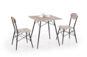 STÓŁ + 2 KRZESŁA ZESTAW KABIR HALMAR MDF laminowany DĄB SAN REMO / NOGI CZARNE stal malowana proszkowo STÓŁ + 2 KRZESŁA ZESTAW KABIR HALMAR MDF laminowany DĄB SAN REMO / NOGI CZARNE stal malowana proszkowo