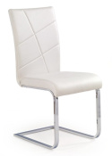 Halmar K108 krzesło na płozach białe ekoskóra