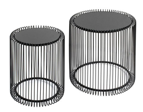 Kare Design KARE zestaw stolików kawowych WIRE 44 cm czarny Kare Design KARE zestaw stolików kawowych WIRE 44 cm czarny