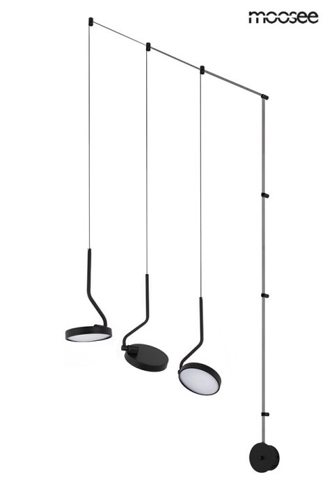 LAMPA ŚCIENNA KINKIET LED FLAT 3 CZARNA STAL OBROTOWE KLOSZE Moosee MOOSEE LAMPA ŚCIENNA KINKIET LED FLAT 3 CZARNA STAL OBROTOWE KLOSZE Moosee MOOSEE