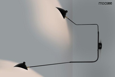 LAMPA ŚCIENNA KINKIET E14 RAVEN 2 - aluminium, stal węglowa CZARNA WNĘTRE KLOSZA BIAŁE 2xE14 Moosee MOOSEE LAMPA ŚCIENNA KINKIET E14 RAVEN 2 - aluminium, stal węglowa CZARNA WNĘTRE KLOSZA BIAŁE 2xE14 Moosee MOOSEE
