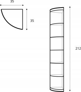 REGAŁ NAROŻNY DOSTAWKA Meblar MEGA System ME3 - Dąb Trufla PŁYTA LAMINOWANA