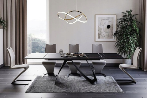 STÓŁ ROZKŁADANY PROSTOKĄTNY DIUNA CERAMIC CZARNY SAHARA NOIR / CZARNY MAT (160-240)X90 SIGNAL BLAT SZKŁO + CERAMIKA STELAŻ METAL STÓŁ ROZKŁADANY PROSTOKĄTNY DIUNA CERAMIC CZARNY SAHARA NOIR / CZARNY MAT (160-240)X90 SIGNAL BLAT SZKŁO + CERAMIKA STELAŻ METAL
