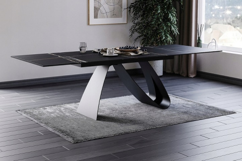 STÓŁ ROZKŁADANY PROSTOKĄTNY DIUNA CERAMIC CZARNY SAHARA NOIR / CZARNY MAT (160-240)X90 SIGNAL BLAT SZKŁO + CERAMIKA STELAŻ METAL STÓŁ ROZKŁADANY PROSTOKĄTNY DIUNA CERAMIC CZARNY SAHARA NOIR / CZARNY MAT (160-240)X90 SIGNAL BLAT SZKŁO + CERAMIKA STELAŻ METAL