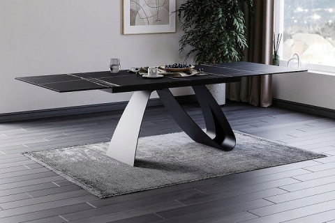 STÓŁ ROZKŁADANY PROSTOKĄTNY DIUNA CERAMIC CZARNY SAHARA NOIR / CZARNY MAT (160-240)X90 SIGNAL BLAT SZKŁO + CERAMIKA STELAŻ METAL STÓŁ ROZKŁADANY PROSTOKĄTNY DIUNA CERAMIC CZARNY SAHARA NOIR / CZARNY MAT (160-240)X90 SIGNAL BLAT SZKŁO + CERAMIKA STELAŻ METAL