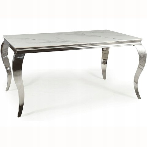 STÓŁ PROSTOKĄTNY PRINCE CERAMIC BIAŁY CALACATTA/CHROM SIGNAL 150X90 BLAT CERAMIKA PODSTAWA STAL NIERDZEWNA DO SALONU JADALNI STÓŁ PROSTOKĄTNY PRINCE CERAMIC BIAŁY CALACATTA/CHROM SIGNAL 150X90 BLAT CERAMIKA PODSTAWA STAL NIERDZEWNA DO SALONU JADALNI