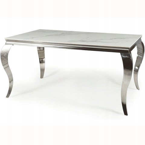 STÓŁ PROSTOKĄTNY PRINCE CERAMIC BIAŁY CALACATTA/CHROM SIGNAL 150X90 BLAT CERAMIKA PODSTAWA STAL NIERDZEWNA DO SALONU JADALNI STÓŁ PROSTOKĄTNY PRINCE CERAMIC BIAŁY CALACATTA/CHROM SIGNAL 150X90 BLAT CERAMIKA PODSTAWA STAL NIERDZEWNA DO SALONU JADALNI
