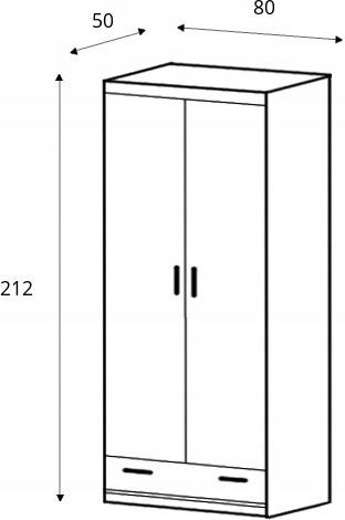 SZAFA DWUDRZWIOWA NA UBRANIA Z SZUFLADĄ MEGA System ME4 Meblar - Dąb Trufla PŁYTA LAMINOWANA DO SYPIALNI POKOJU SZAFA DWUDRZWIOWA NA UBRANIA Z SZUFLADĄ MEGA System ME4 Meblar - Dąb Trufla PŁYTA LAMINOWANA DO SYPIALNI POKOJU