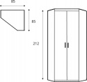 SZAFA NAROŻNA DWUDRZWIOWA Z UCHWYTAMI MEGA System ME8 Meblar - Dąb Sonoma PŁYTA LAMINOWANA DO POKOJU DO SYPIALNI SZAFA NAROŻNA DWUDRZWIOWA Z UCHWYTAMI MEGA System ME8 Meblar - Dąb Sonoma PŁYTA LAMINOWANA DO POKOJU DO SYPIALNI