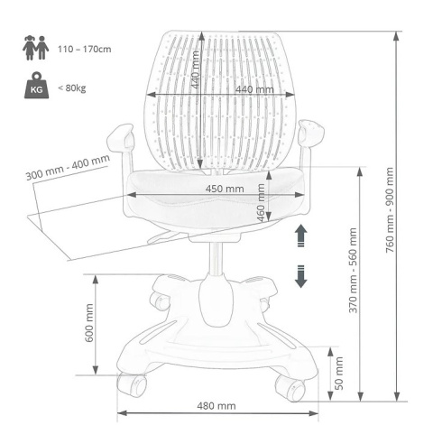Fun Desk Ortopedyczne Contento Grey krzesło obrotowe fotel biurka ortopedyczny szary Fun Desk Ortopedyczne Contento Grey krzesło obrotowe fotel biurka ortopedyczny szary
