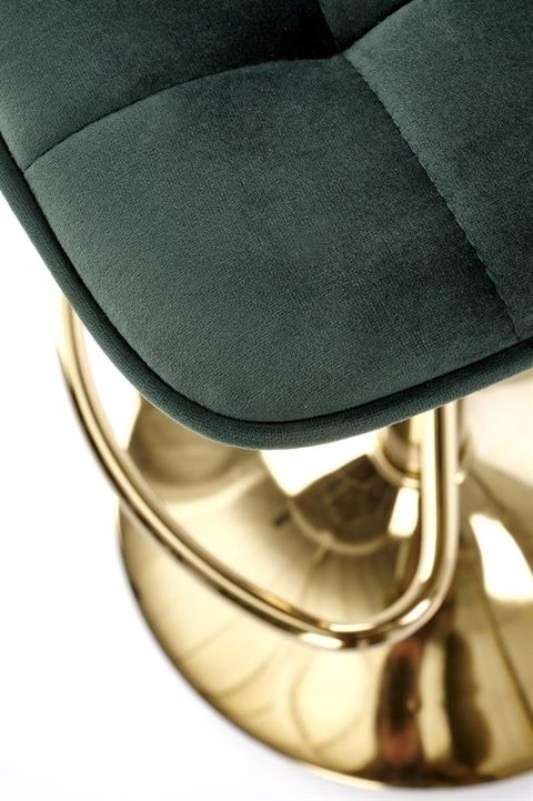 HOKER H120 KRZESŁO BAROWE REGULACJA WYSOKOŚCI Z PODPÓRKĄ nogi - złote, siedzisko - ciemny zielony VELVET HALMAR HOKER H120 KRZESŁO BAROWE REGULACJA WYSOKOŚCI Z PODPÓRKĄ nogi - złote, siedzisko - ciemny zielony VELVET HALMAR