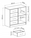 KOMODA MAŁA Z SZUFLADAMI SMART SRK2 Meblar - Dąb Sonoma / Biały Lux JEDNODRZWIOWA PŁYTA LAMINOWANA KOMODA MAŁA Z SZUFLADAMI SMART SRK2 Meblar - Dąb Sonoma / Biały Lux JEDNODRZWIOWA PŁYTA LAMINOWANA