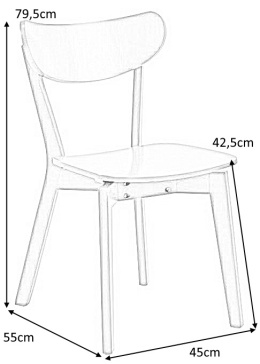 KRZESŁO Roxby naturalne ACTONA PODSTAWA LITE DREWNO KAUCZUKOWE I PŁYTA LAMINOWANA