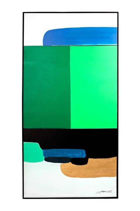 Kare Design KARE obraz ABSTRACT SHAPES GREEN 73x143 cm Kare Design KARE obraz ABSTRACT SHAPES GREEN 73x143 cm