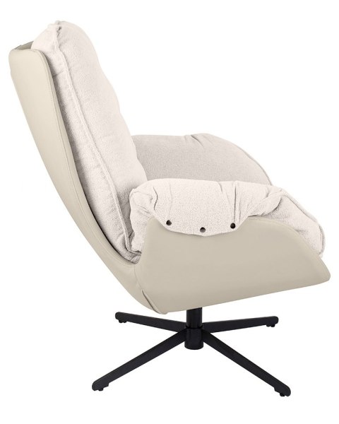 FOTEL OBROTOWY CARINO King Home BEŻOWY EKOSKÓRA TKANINA TEDDY PODSTAWA STAL CZARNA WYGODNY I PRZYTULNY FOTEL OBROTOWY CARINO King Home BEŻOWY EKOSKÓRA TKANINA TEDDY PODSTAWA STAL CZARNA WYGODNY I PRZYTULNY