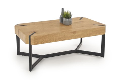 ŁAWA PROSTOKĄTNA LAVIDA MDF LAMINOWANY dąb złoty /metal czarny HALMAR ŁAWA PROSTOKĄTNA LAVIDA MDF LAMINOWANY dąb złoty /metal czarny HALMAR