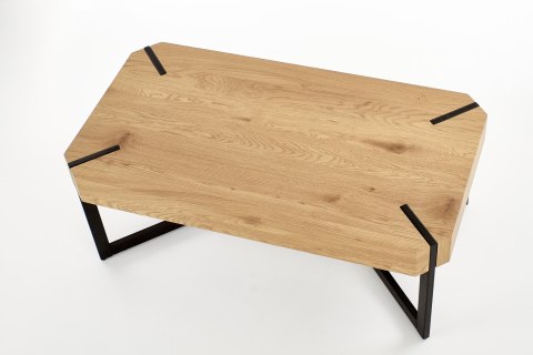 ŁAWA PROSTOKĄTNA LAVIDA MDF LAMINOWANY dąb złoty /metal czarny HALMAR ŁAWA PROSTOKĄTNA LAVIDA MDF LAMINOWANY dąb złoty /metal czarny HALMAR