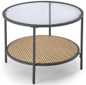 ŁAWA OKRĄGŁA fi 60 DAKOTA szkło dymiony / rattan syntetyczny naturalny HALMAR PODSTAWA STAL MALOWANA PROSZKOWO CZARNA ŁAWA OKRĄGŁA fi 60 DAKOTA szkło dymiony / rattan syntetyczny naturalny HALMAR PODSTAWA STAL MALOWANA PROSZKOWO CZARNA