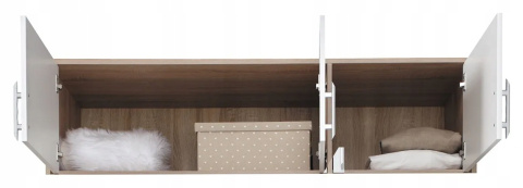NADSTAWKA DO SZAFY TRZYDRZWIOWA SMART SRN2 Meblar - Dąb Sonoma / Biały Lux PŁYTA LAMINOWANA NADSTAWKA DO SZAFY TRZYDRZWIOWA SMART SRN2 Meblar - Dąb Sonoma / Biały Lux PŁYTA LAMINOWANA